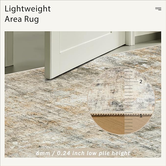 9x12 Area Rugs for Living Room, Non-Slip Machine Washable Vintage Rugs - Image 7