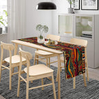 African Tribal Table Runner, African Mud Cloth Pattern Geometric Ethnic Traditional Table Center Decor for Home Kitchen Dining Patio Holiday Party Indoor Outdoor Table, 13x70 in