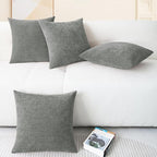 CaliTime Throw Pillow Covers Decorative 18 X 18 Inches Pack of 4 Cozy Chenille - Image 6