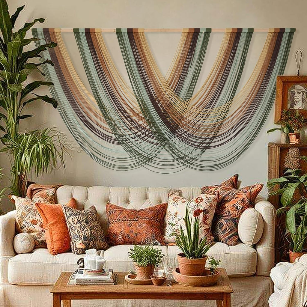 Macrame Wall Hanging Large Boho Wall Decor Yarn Wall Art Tapestry 57"W*31"L