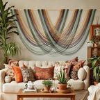 Macrame Wall Hanging Large Boho Wall Decor Yarn Wall Art Tapestry 57"W*31"L