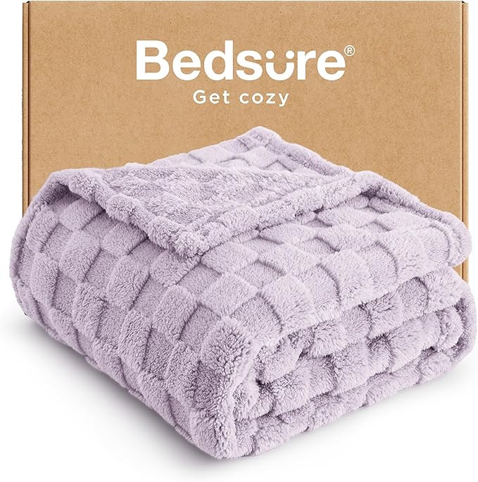 Bedsure GentleSoft Lavender Fog Throw Blanket by BEDSURE