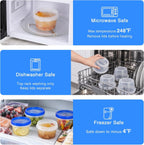 16 Pack 16 oz Reusable Freezer Storage Containers with Twist Top Lids