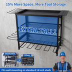 KAIHAOWIN Power Tool Organizer for Tool Storage Drill Holder Wall Mount with Screwdriver Organizer for Garage Organization, Workshop