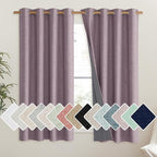 NICETOWN Chaise Mauve Vintage Linen 100% Blackout Curtains by NICETOWN
