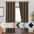 NICETOWN Coffee Vintage Linen 100% Blackout Curtains by NICETOWN