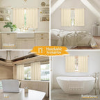 LAMIT Beige Linen Curtains for Windows 2 Panels Set, 48 Inch Linen Textured - Image 6