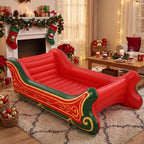 Chunful 1 Pcs 71x39 Christmas Movie Night Xmas Inflatable Red Air Bed