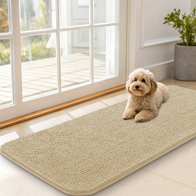 OLANLY Dog Door Mat for Muddy Paws 47x20, Absorbs Moisture and Dirt, Absorbent by OLANLY