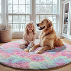 ONASAR Rainbow Round Area Rug 4ft, Soft Bedroom Circle Rugs Mats - Image 5