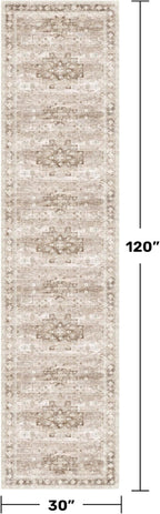 Beige Washable 2'6"x10' Extra Long Runner Rugs - Image 2