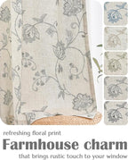 jinchan Linen Curtains Floral Curtains 96 Inch Length - Image 6