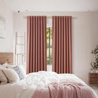 Dusty Rose 100% Blackout Linen Curtains 108 Inch Length 2 Panels Set - Image 8