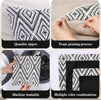 HPUK Decorative Throw Pillow Covers Set of 4 Geometric Design Linen Cushion - Image 4