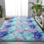 Large Shag Area Rugs 6 x 9, Tie-Dyed Plush Fuzzy Rugs - Image 3