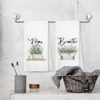 Vintage Farmhouse Eucalyptus Leaf Hand Towels 16x24 Inch 057-XC