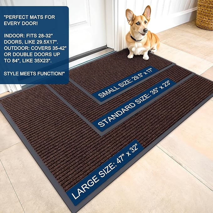 OLANLY Front Door Mat Indoor Outdoor Entrance, Waterproof Heavy Duty Doormat - Image 2