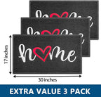 EARTHALL Door Mat 3-Pack Outside Inside Home Doormat 30"x17.5" Durable Floor - Image 2