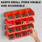 Wall Mounted Storage Bins, Plastic Hanging Storage Organizer Bins