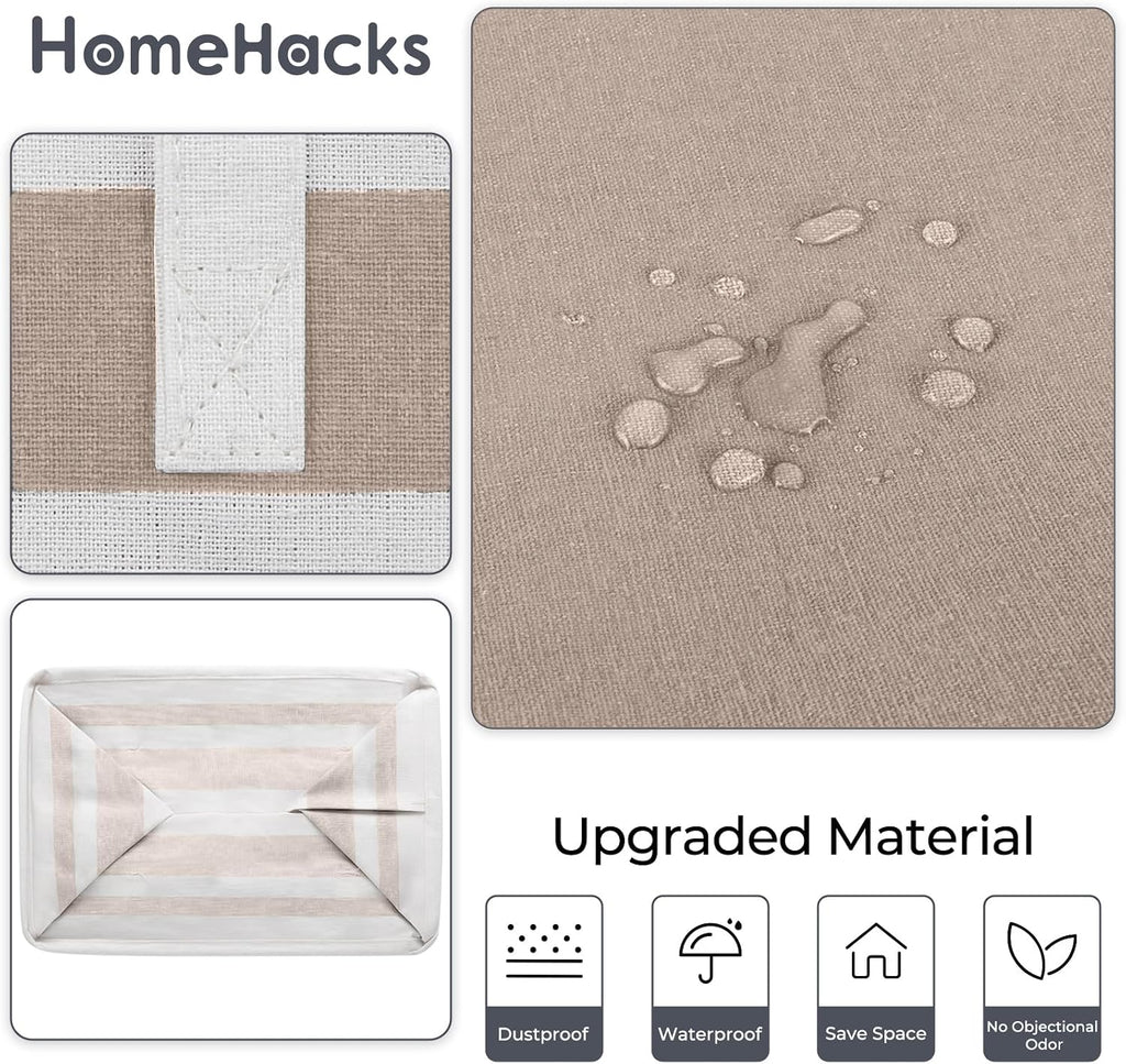 HomeHacks 2 Pack Large Laundry Baskets, Laundry Hampers Bags (Khaki 75Lx2)
