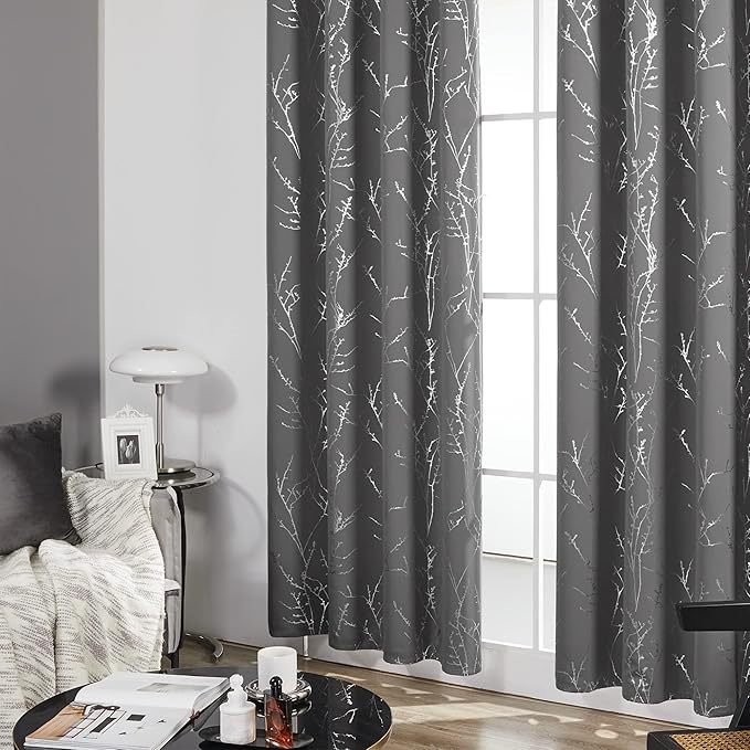 Deconovo Blackout Curtains 95 Inches Long, Light Gray Drapes - Image 4