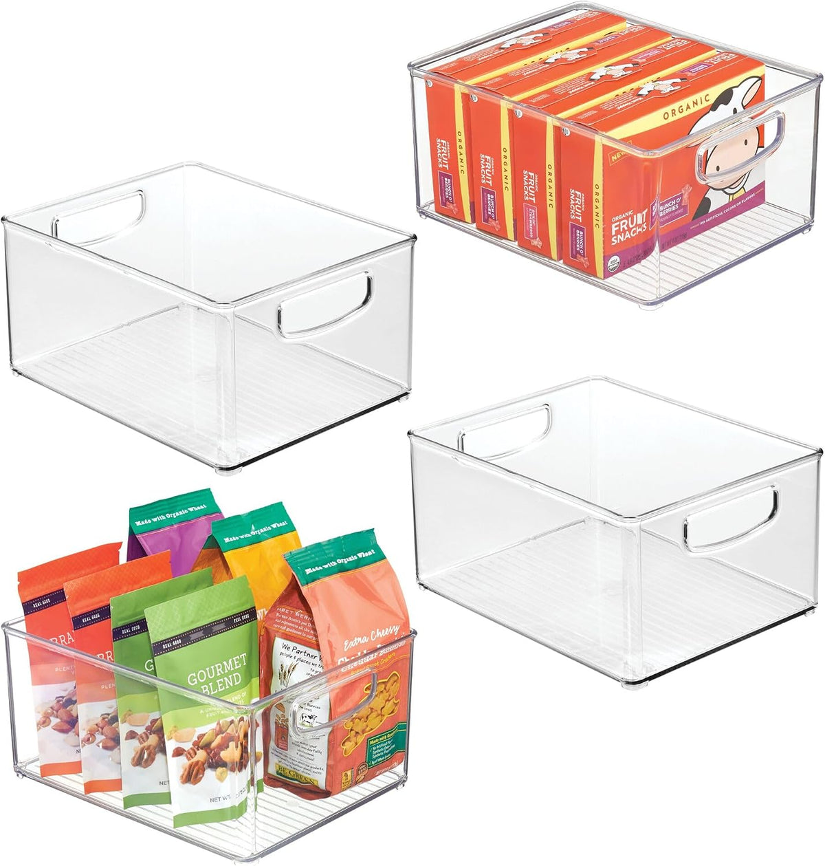 iDesign Stackable Storage Bin with Handles, Clear