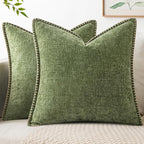 MIULEE Pack of 2 Couch Throw Pillow Covers 18x18 Inch Sage Green Farmhouse by MIULEE