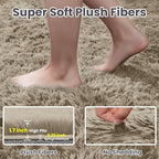 5x8 Area Rugs for Living Room: Soft Fluffy Shag Gray Camel Rugs for Bedroom - Image 5