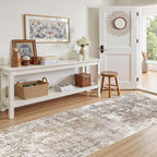 UERMEI 3X8 Washable Runner Rug for Hallway: Soft Neutral Modern Abstract Area - Image 2