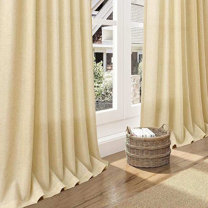 Nanspring Cream Yellow Curtains 120 Inches Long - Image 5
