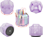 Exerz Desk Organizer 360 Rotating Pen Holder Storage Caddy Light Purple