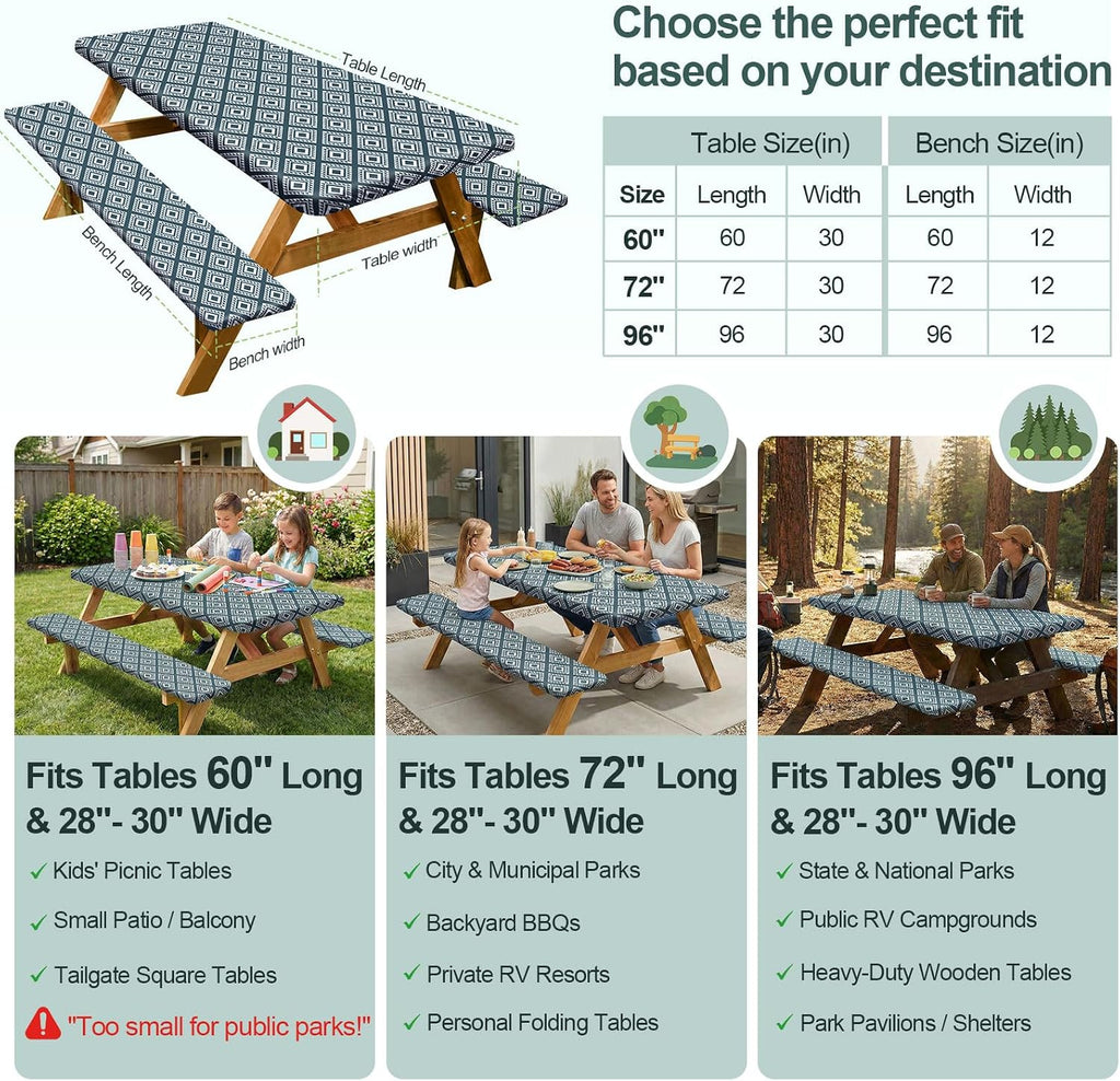 Play Tailor Picnic Table Cover Bench Covers Camping Essentials Tablecloth