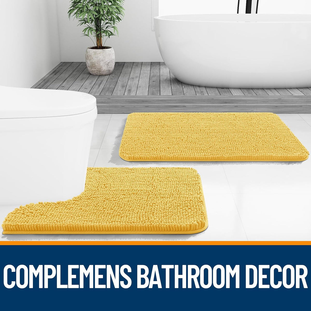 OLANLY Bathroom Rugs 36x24, Extra Soft Absorbent Chenille Bath Rugs