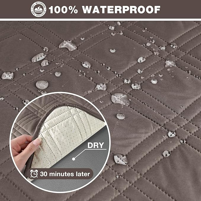 TAOCOCO 100% Waterproof Oversized Loveseat Recliner Cover, Non Slip Split Couch - Image 3