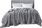Bedsure GentleSoft Fluffy Grey Blankets Queen Size - Image 6