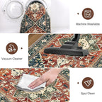 Yamaziot Washable Runner Rug, 3x8 Non-Slip Boho Vintage Hallway Rug - Image 4