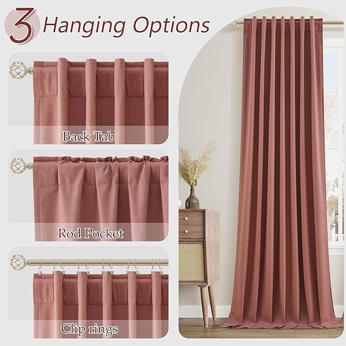 Guken 100% Blackout Curtains 84 Inch Length 2 Panels Set - Image 6