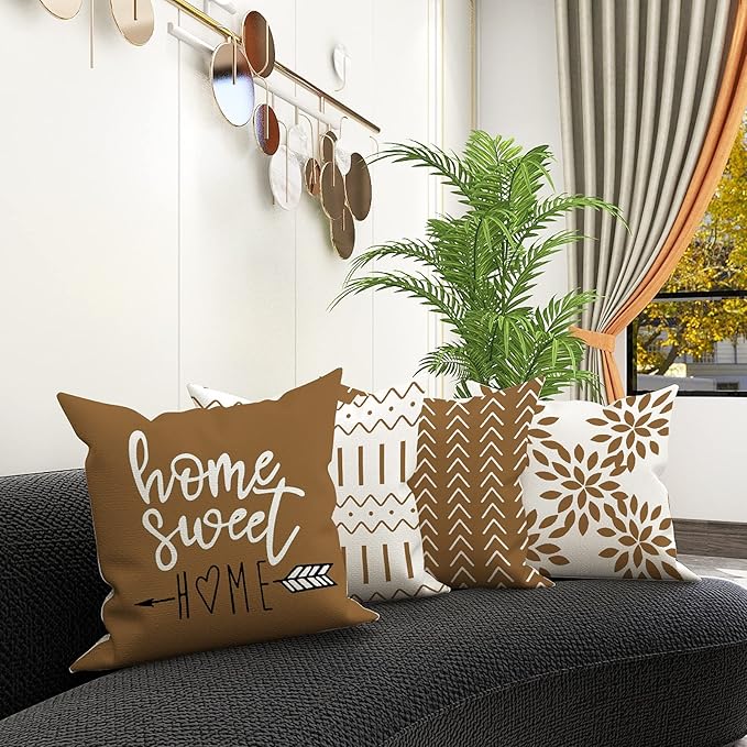 YCOLL Pillow Covers 18x18 Set of 4, Modern Sofa Throw Pillow Cover, Decorative - Image 2