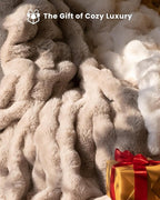 Ultra Soft Cozy Faux Fur Throw Blanket, Fuzzy Plush Thick Bubble Blanket - Image 6