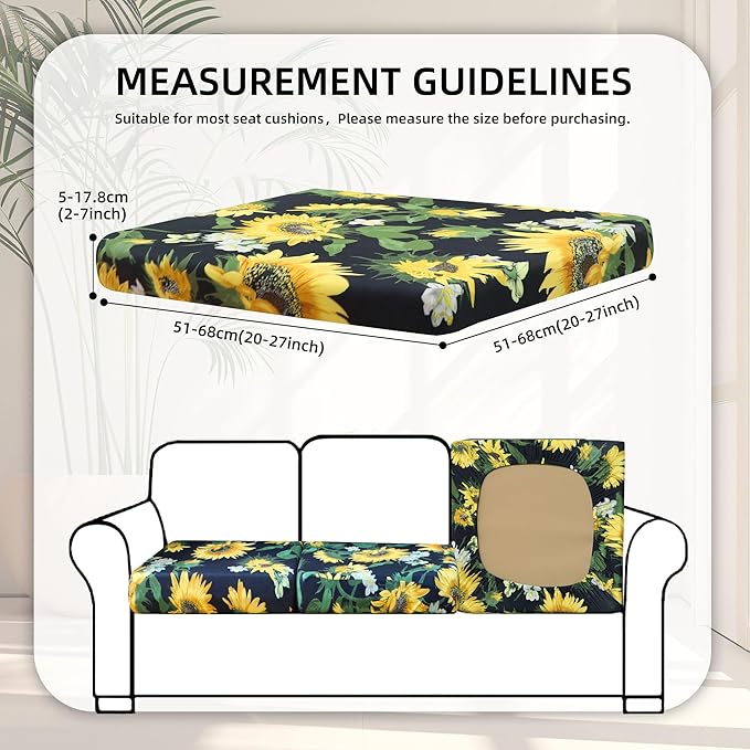 8Pcs Stretch Patio Cushion Covers, Outdoor Couch Covers Replacement, Outdoor - Image 2