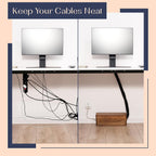 Large Cable Management Box, Wood Wire Organizer & Power Strip Cord Hider