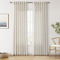 Nanspring Pearl White Linen Curtains 84 Inches Long by Nanspring