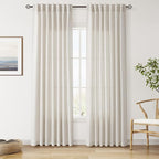 Nanspring Pearl White Linen Curtains 84 Inches Long by Nanspring