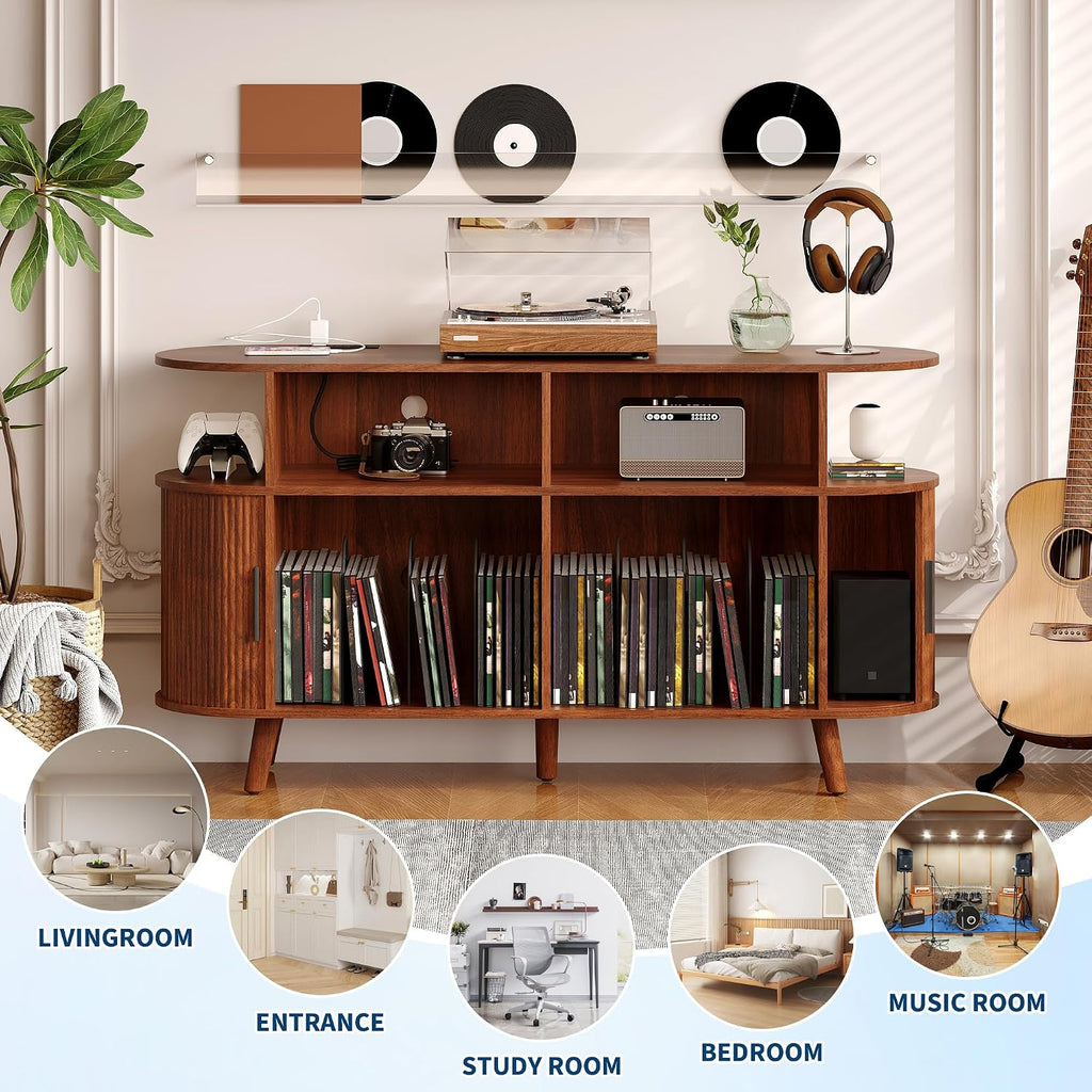 Mid-Century Modern Record Player Stand