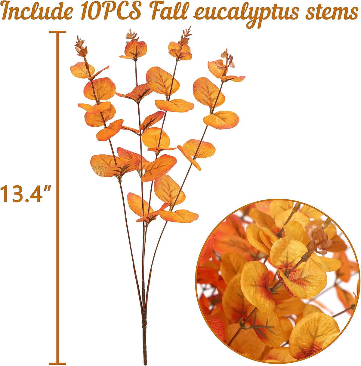 Yen Jean 10PCS Fall Decorations for Home Flowers Artificial - Fake Plants Thanksgiving Autumn Decor Outdoor