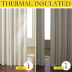 NICETOWN Farmhouse Style 100% Blackout Natural Linen Curtains 90 inches Length - Image 5