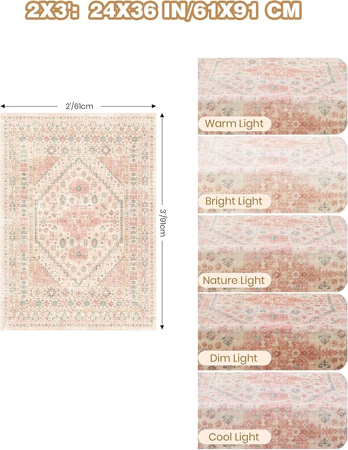 Entryway Rug - 2x3 Washable Rug Runner - Image 2