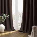 Guken Brown 100% Blackout Curtains 63 Inch Length 2 Panels Set - Image 8