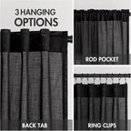 MIULEE Black Linen Curtains 84 Inch Length 2 Panels - Image 3