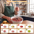 Stainless Steel Meat Masher, 6-Blade Ground Beef Chopper Tool, Heavy Duty Hamburger Smasher Potato Masher, Food Grade Vegetable Puree Shredder Mixer Utensil, Kitchen Gadgets, Dishwasher Safe (A)